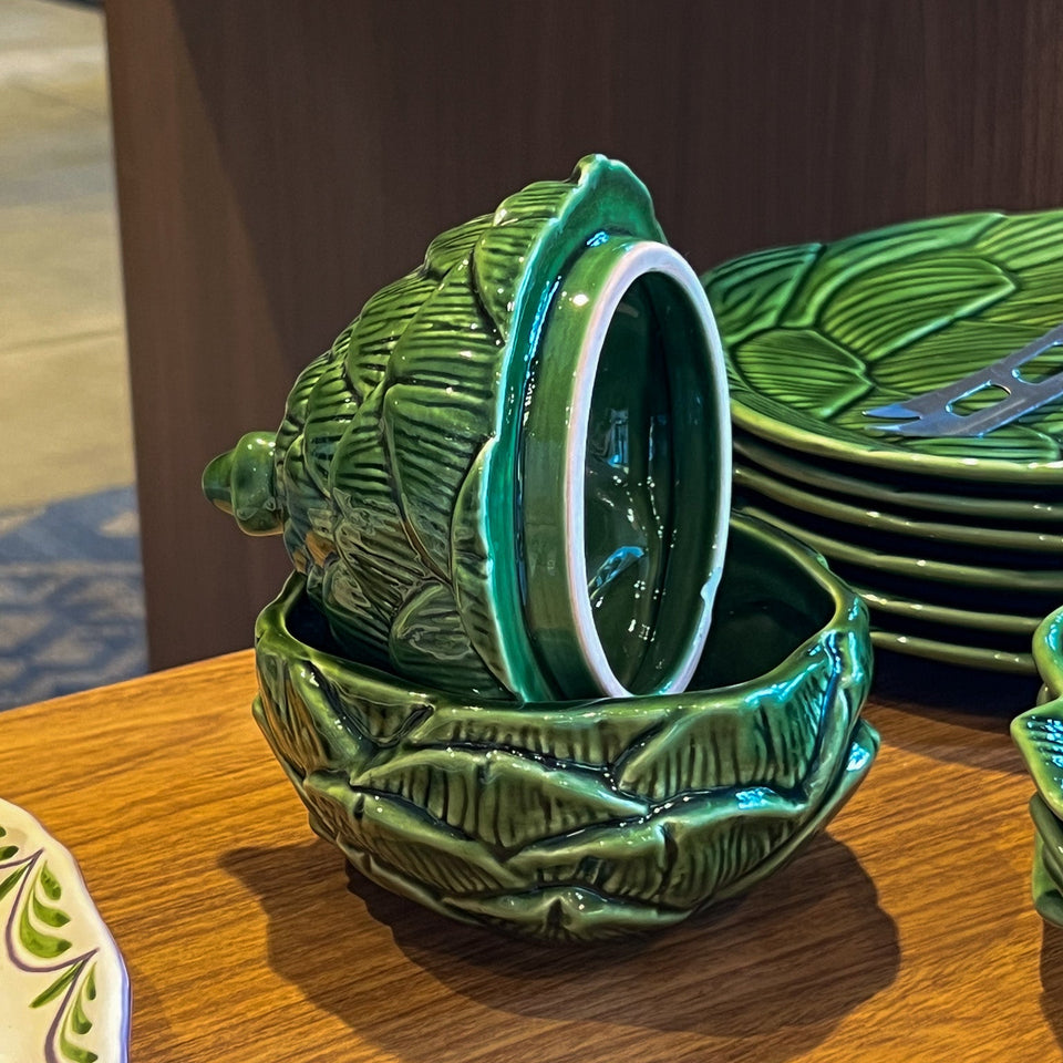 Compoteira Cerâmica Alcachofra Verde