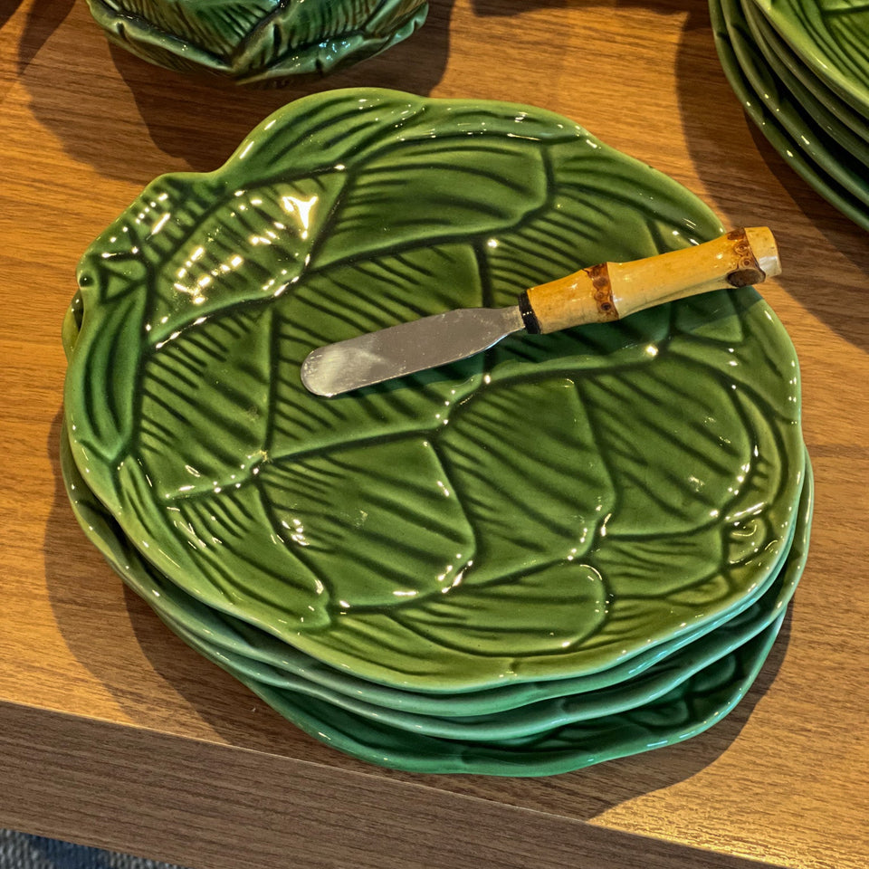 Prato Sobremesa Cerâmica 22cm Alcachofra Verde