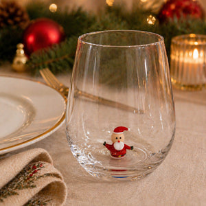 Conjunto 4 Copos Vidro Papai Noel Natal