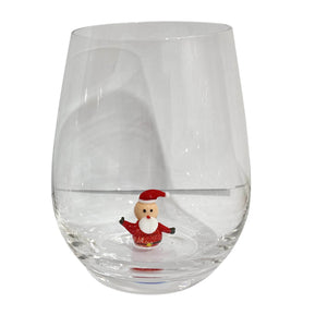 Conjunto 4 Copos Vidro Papai Noel Natal