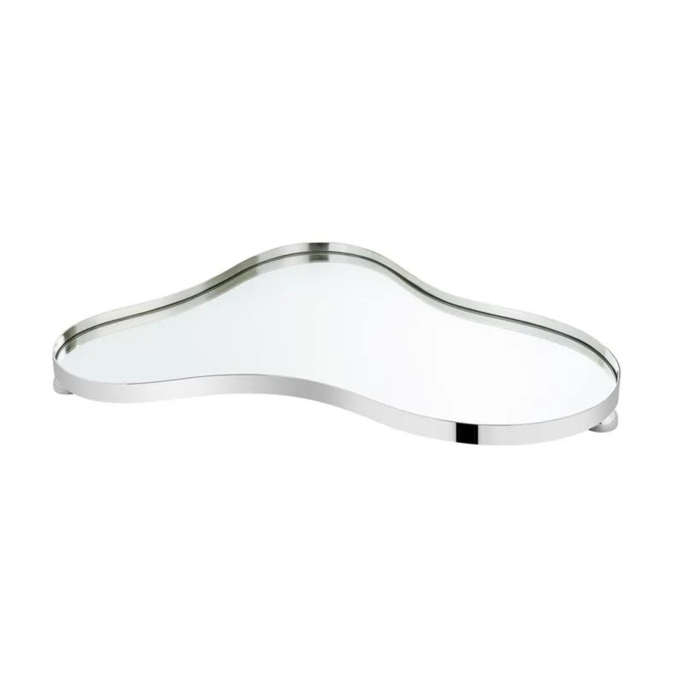 Bandeja Prata com Fundo Espelhado Botanique 66x46cm St. James