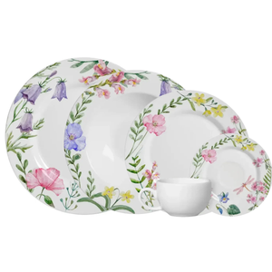 Aparelho de Jantar Cerâmica Faiança Floré 30 peças Alleanza