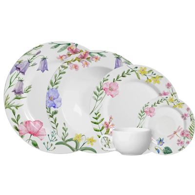 Aparelho de Jantar Cerâmica Faiança Floré 30 peças Alleanza