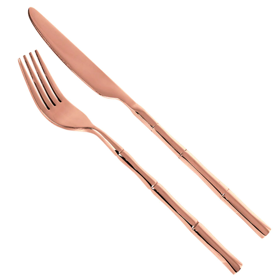 Faqueiro Steel Wood em Aço Inox 24Pçs Cobre Fracalanza
