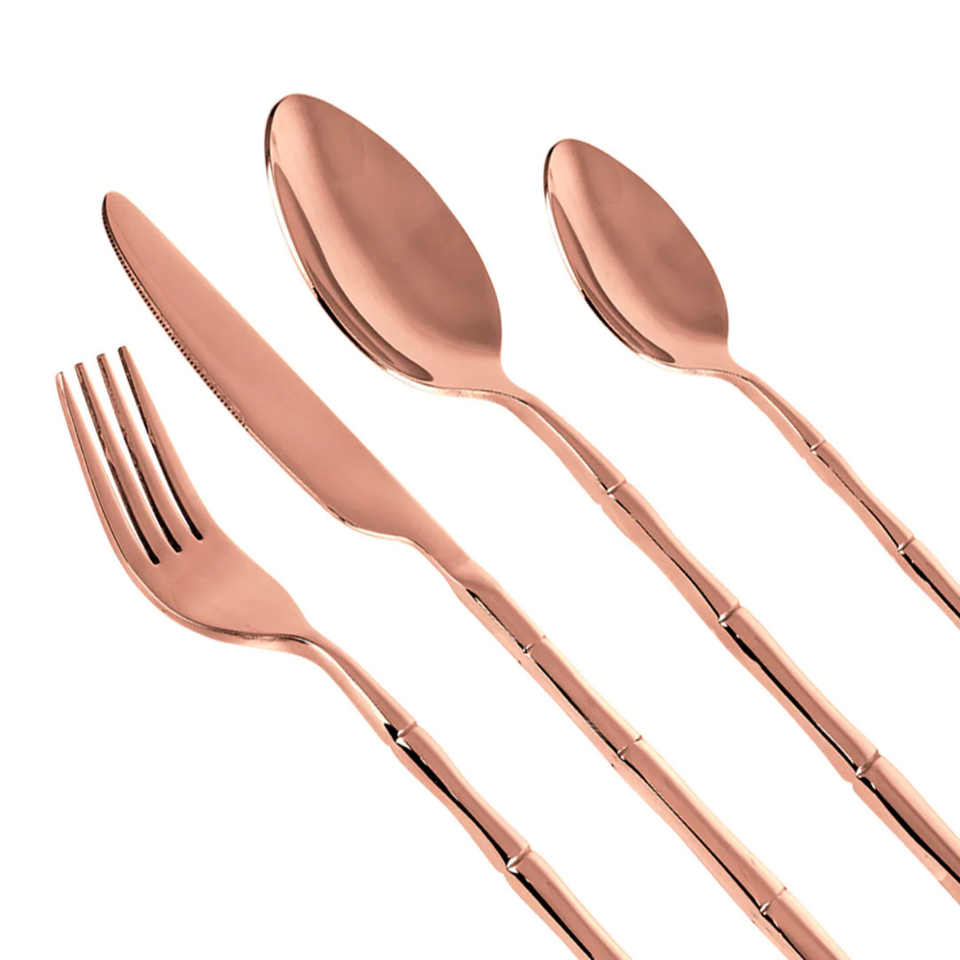 Faqueiro Steel Wood em Aço Inox 24Pçs Cobre Fracalanza