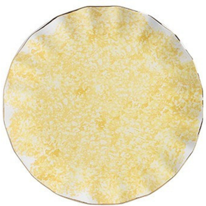 Sousplat Cerâmica Ypê Amarelo com Filete de Ouro 33cm Scalla