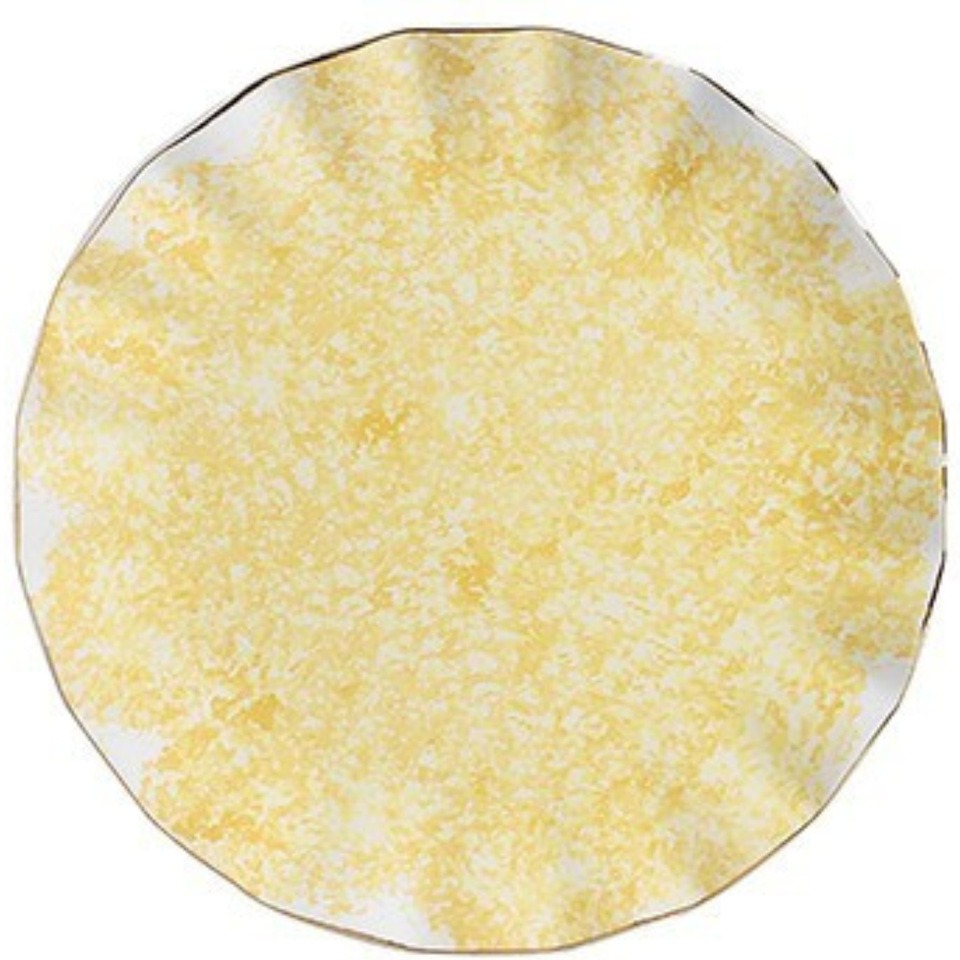 Sousplat Cerâmica Ypê Amarelo com Filete de Ouro 33cm Scalla