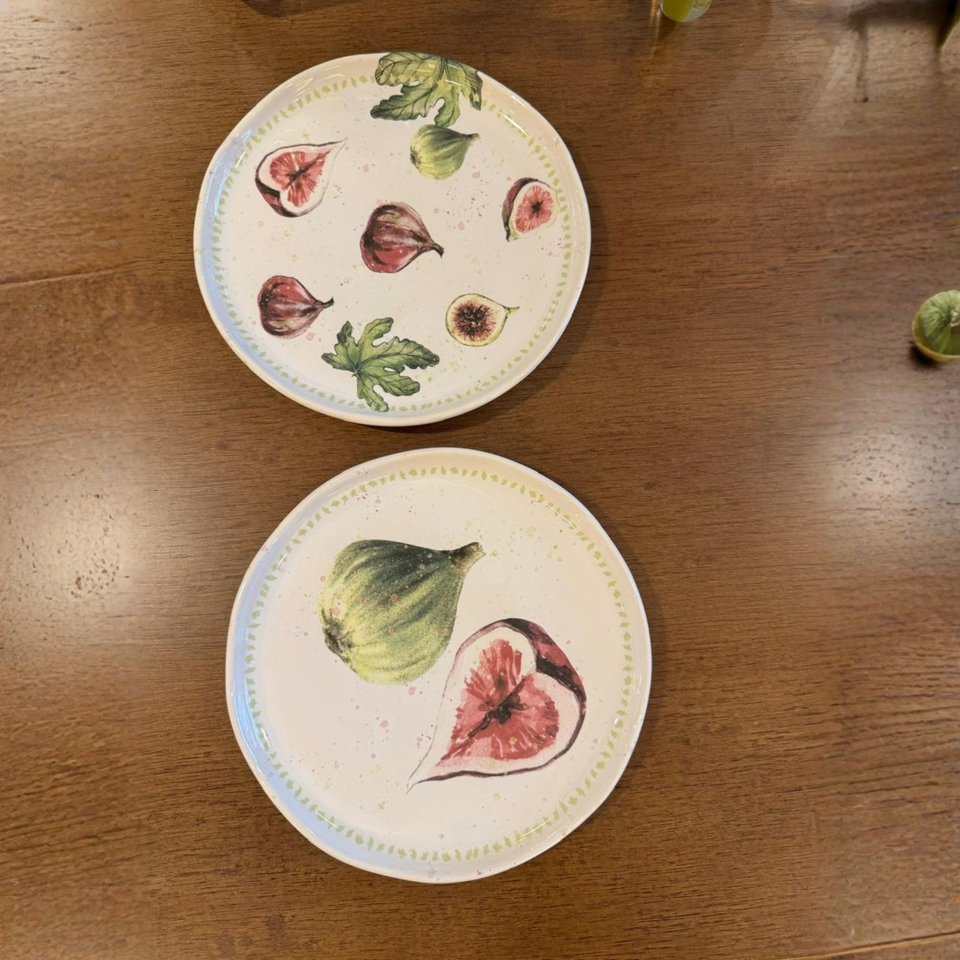 Jogo 6 Pratos de Sobremesa Cerâmica Les Figues 20,5cm Scalla
