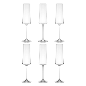 Kit com 6 Taças para Espumante em Cristal Pleasure Sommelier 210ml