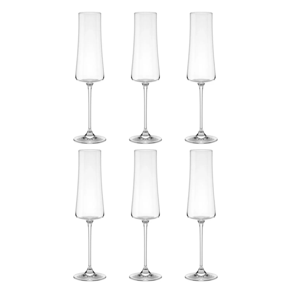 Kit com 6 Taças para Espumante em Cristal Pleasure Sommelier 210ml
