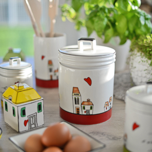 Pote Redondo Porcelana Vermelho 9x12cm Le Casette Egan