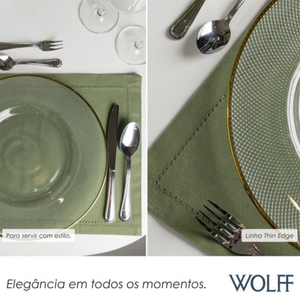 Sousplat Cristal Thin Edge Fio Ouro 33cm Wolff