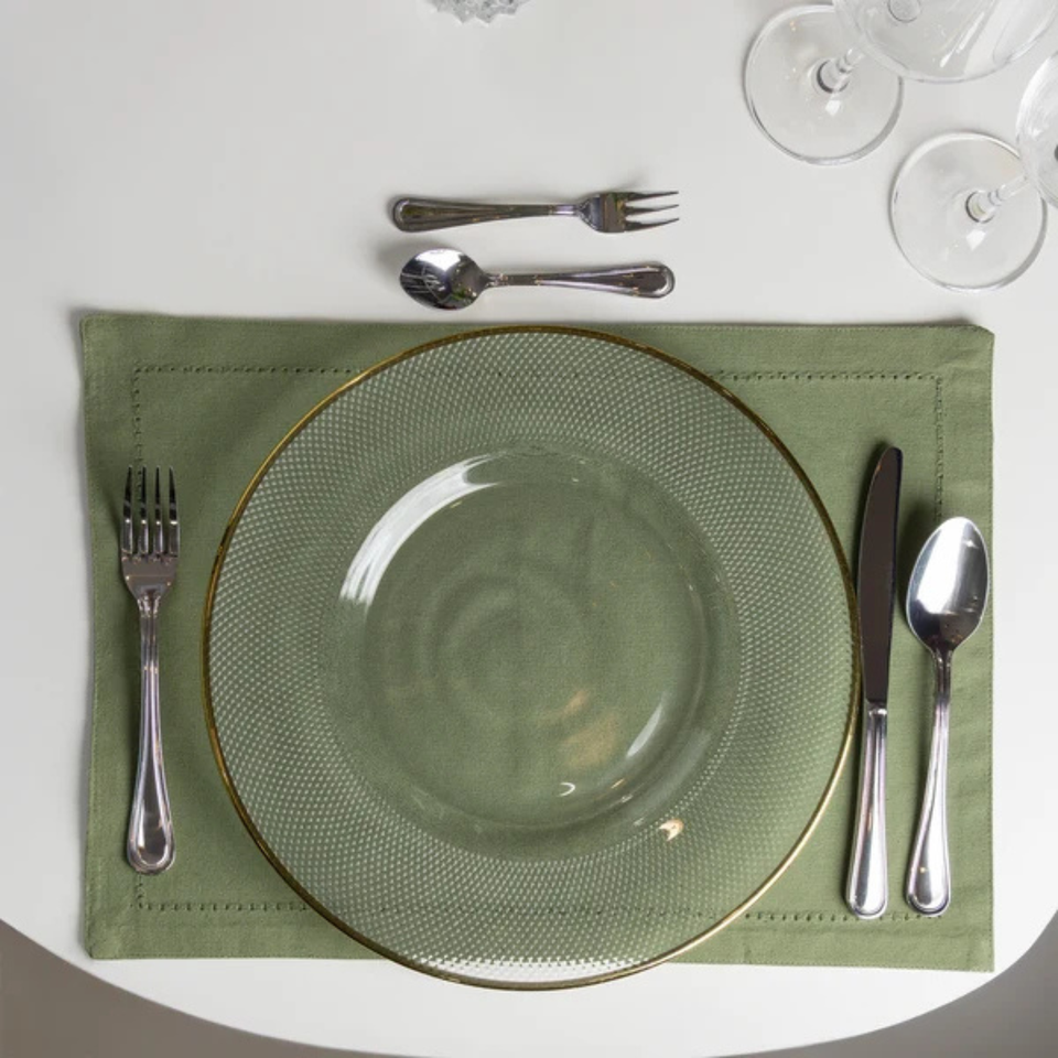 Sousplat Cristal Thin Edge Fio Ouro 33cm Wolff