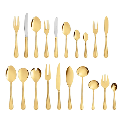 Faqueiro 130 Peças Aço Inox Dourado Avalon Wolff