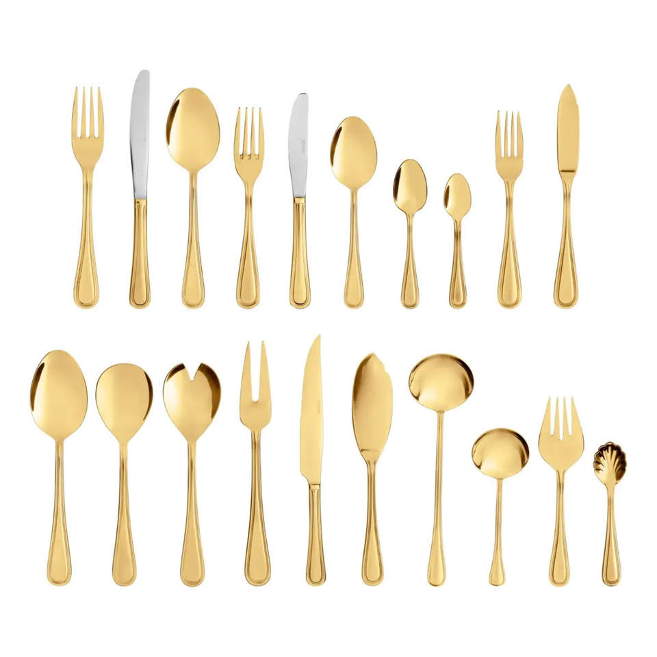 Faqueiro 130 Peças Aço Inox Dourado Avalon Wolff