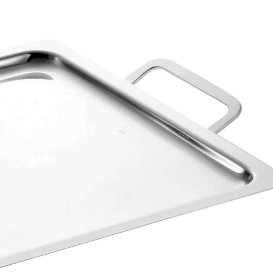Bandeja Cascia Retangular Média Inox Riva
