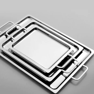 Bandeja Cascia Retangular Média Inox Riva