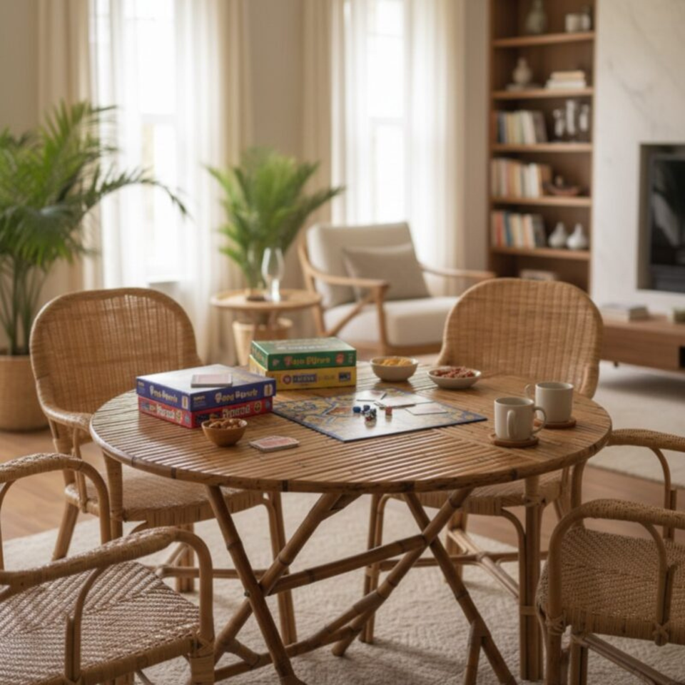 Mesa com Cavalete de Bambu 110x75cm