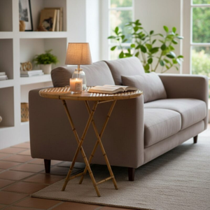 Mesa de Apoio com Cavalete de Bambu 80x60cm