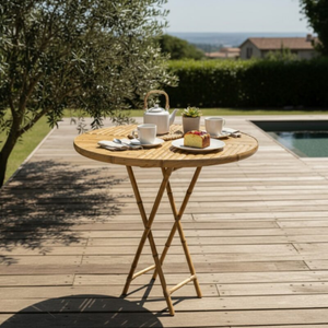 Mesa de Apoio com Cavalete de Bambu 80x60cm
