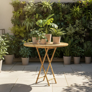 Mesa de Apoio com Cavalete de Bambu 80x60cm