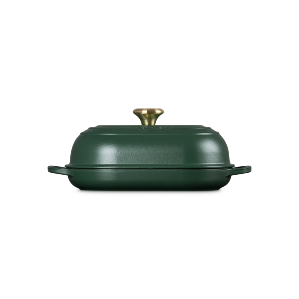 Panela Le Creuset para Pão Oval Signature Foret com Pegador Dourado 29cm