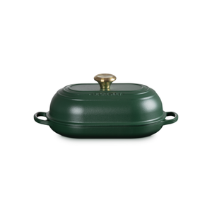 Panela Le Creuset para Pão Oval Signature Foret com Pegador Dourado 29cm