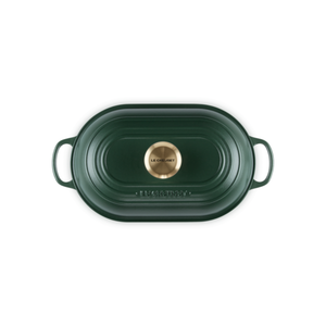 Panela Le Creuset para Pão Oval Signature Foret com Pegador Dourado 29cm