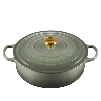 Panela Le Creuset para Risotto Signature Thyme com Pegador Dourado 6,2L 30cm