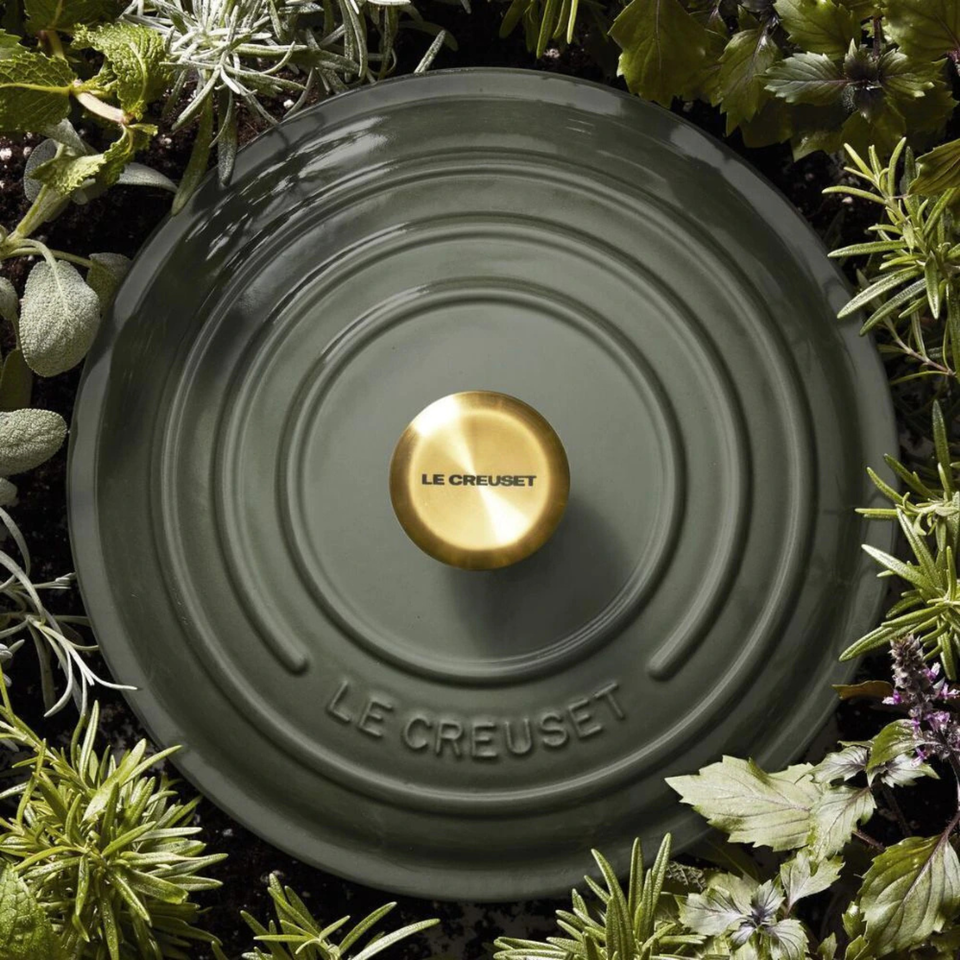 Panela Le Creuset para Risotto Signature Thyme com Pegador Dourado 6,2L 30cm