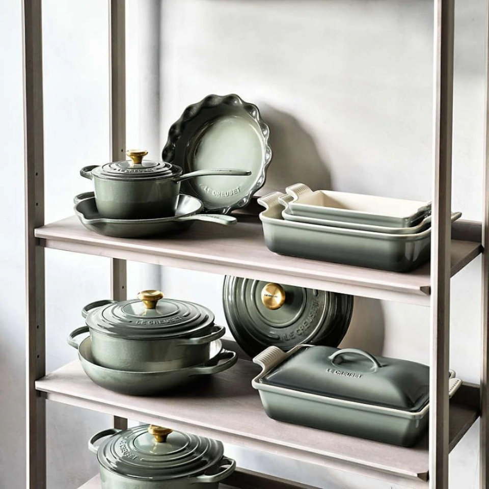 Panela Le Creuset para Risotto Signature Thyme com Pegador Dourado 6,2L 30cm