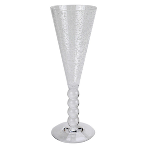 Taça Champanhe Acrílico Detalhes Bolas e Bolhas Dêgrade Transparente 250ml