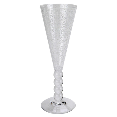 Taça Champanhe Acrílico Detalhes Bolas e Bolhas Dêgrade Transparente 250ml
