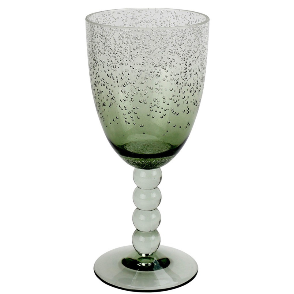 Taça Acrílico Detalhes Bolas e Bolhas Dêgrade Verde 400ml