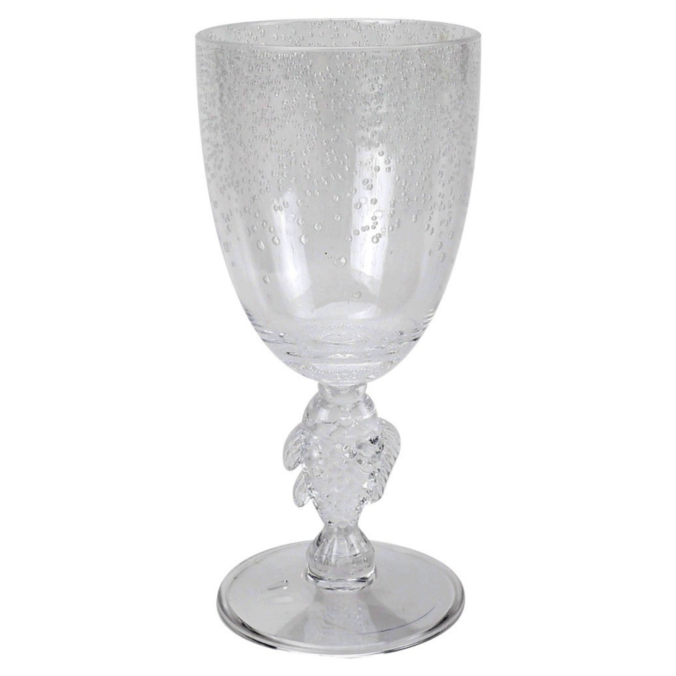 Taça Acrílico Detalhes Peixe e Bolhas Transparente 350ml