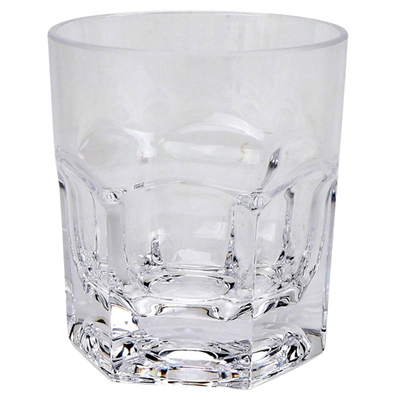Copo Baixo Acrílico Sextavado Transparente 250ml