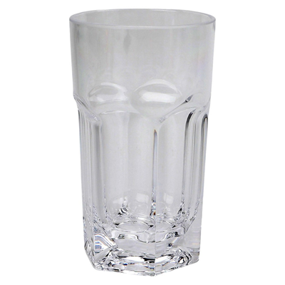 Copo Longo Acrílico Sextavado Transparente 400ml