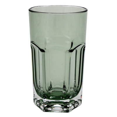 Copo Longo Acrílico Sextavado Verde 400ml