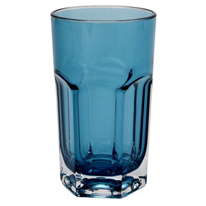 Copo Longo Acrílico Sextavado Azul 400ml