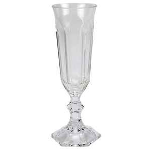 Taça Champanhe Acrílico Sextavada Transparente 200ml