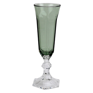 Taça Champanhe Acrílico Sextavada Verde 200ml
