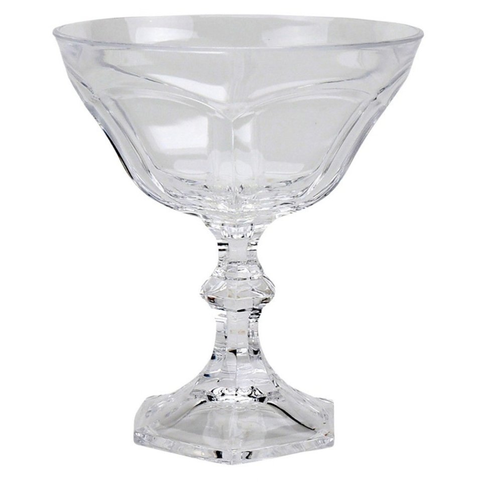 Taça Sorvete Acrílico Sextavada Transparente 400ml