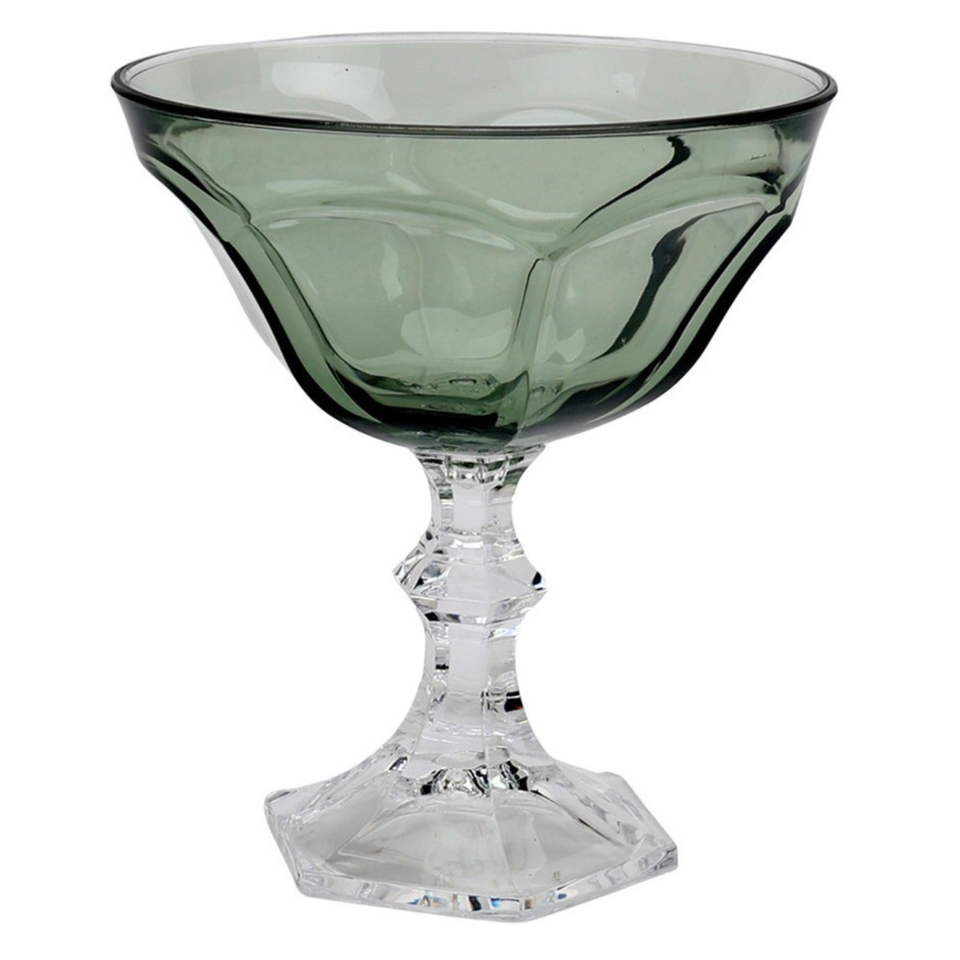 Taça Sorvete Acrílico Sextavada Verde 400ml
