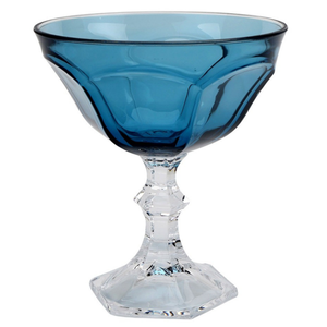 Taça Sorvete Acrílico Sextavada Azul 400ml