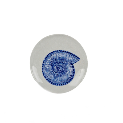 Prato de Sobremesa Melamina Desenho Concha Náutilo 22,4cm