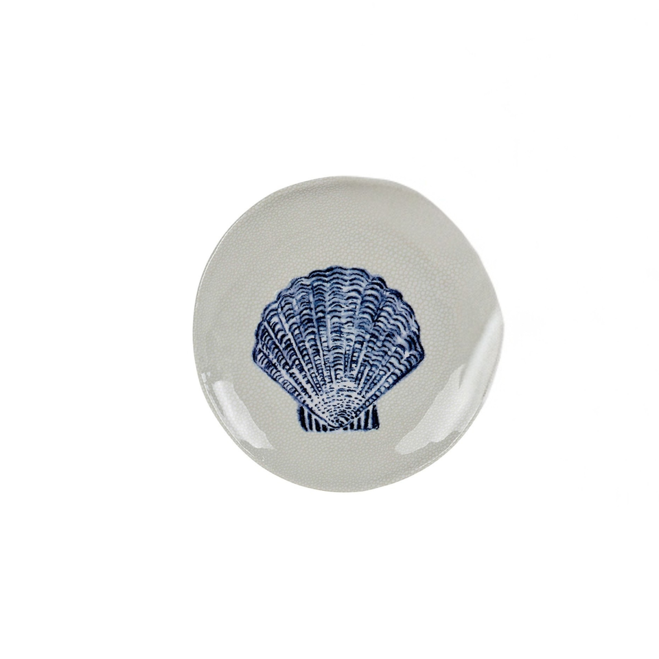 Prato de Sobremesa Melamina Desenho Concha Vieira 22,4cm