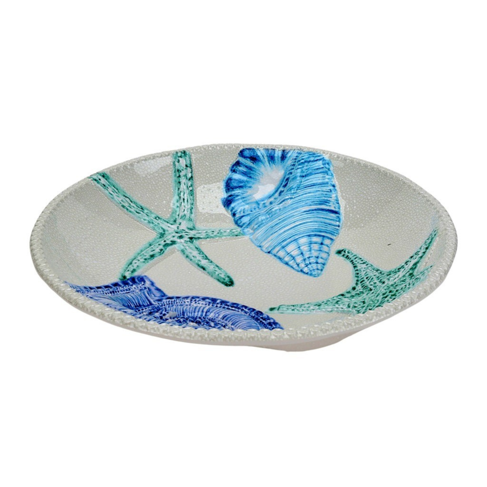 Travessa Redonda Melamina Desenho Concha 35,8cm