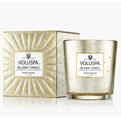 Vela Voluspa Copo de Vidro Clássico Blond Tabac 60 Horas
