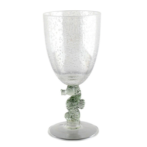Taça Acrílico Detalhes Cavalo Marinho e Bolhas Verde 350ml