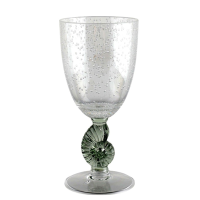 Taça Acrílico Detalhes Concha e Bolhas Verde 350ml